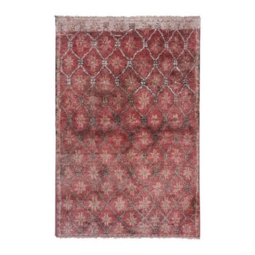 Vintage Coral Paradise Turkish Tulu Rug 4'4'' X 6'8'' | Area Rug in Rugs by Vintage Pillows Store