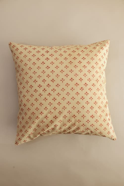 Silent Breeze Kalamkari Pillow | Pillows by Ninéh