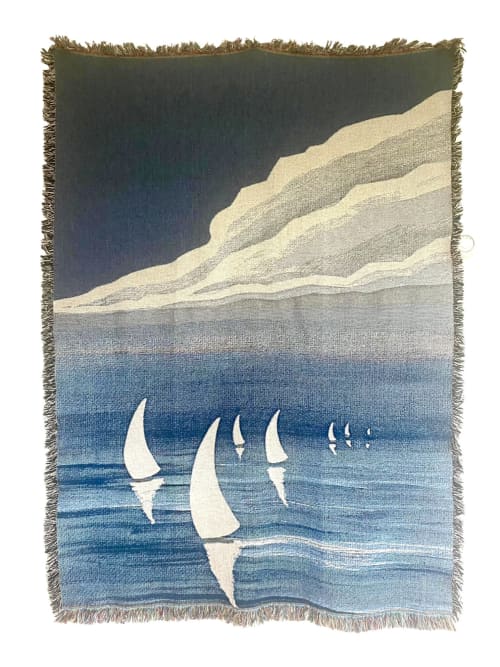 White Sails Tapestry | Wall Hangings by Neon Dunes by Lily Keller. Item composed of cotton