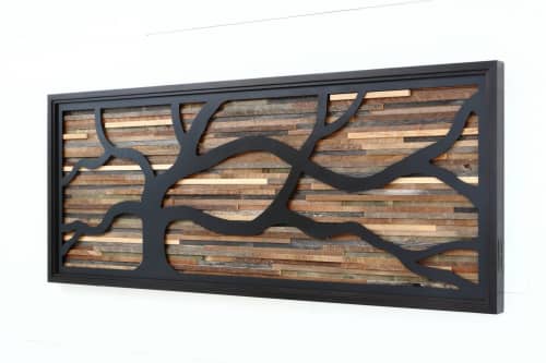 Windswept Tree | Wall Sculpture in Wall Hangings by Craig Forget. Item made of wood with steel works with mid century modern & contemporary style