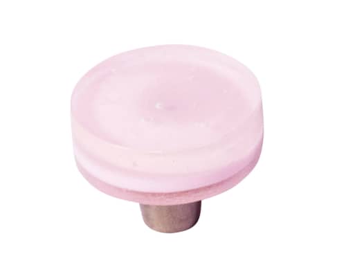 Millennial Pink Delicate Pink Glass Circle Knob | Hardware by Windborne Studios. Item composed of glass