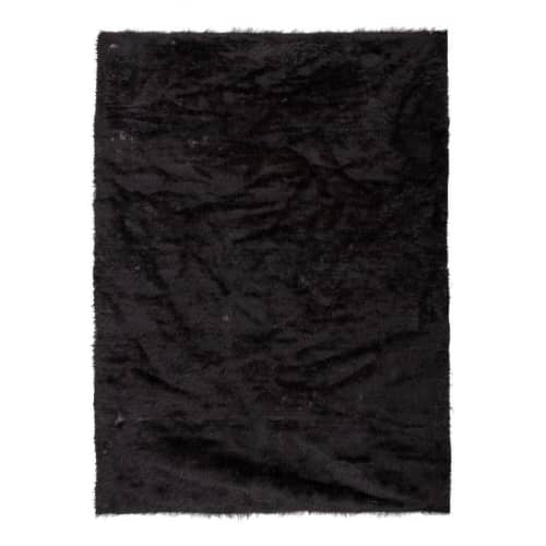 Vintage Home Decor Black Color Mohair Siirt Blanket Rug | Linens & Bedding by Vintage Pillows Store. Item made of wool with fiber