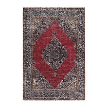 Vintage Mid Century Hand-Knotted Red Anatolian Rug 7'1'' X 1 | Area Rug in Rugs by Vintage Pillows Store