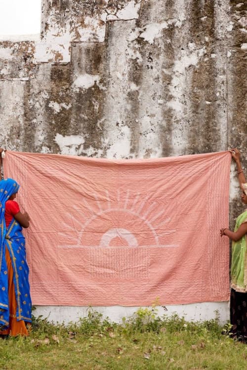 Taos Kantha Throw | Linens & Bedding by CQC LA. Item composed of cotton