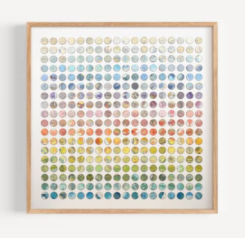 Three Hundred and Twenty Four World Map Dots Rainbow | Collage in Paintings by Amelia Coward