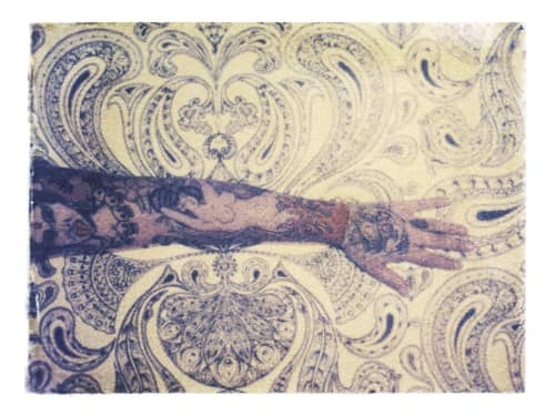 Ink spilled onto paisley | Photography by She Hit Pause. Item made of paper