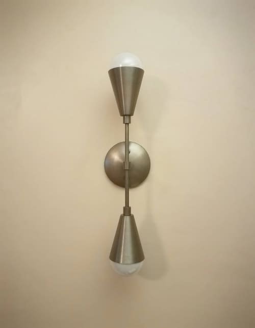 Modern Wall Sconce - Mid Century Wall Light - Gunmetal Loft | Sconces by Retro Steam Works. Item composed of brass in industrial style