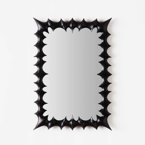 Brutalist Mirror Small Black | Work by District Loom