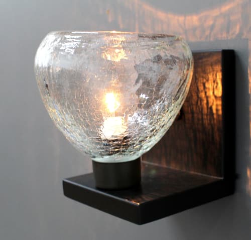 Acqua Sconce · Clear Crackle · Recycled Glass | Sconces by LUMi Collection. Item composed of glass