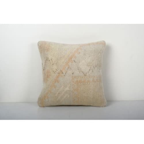 Vintage Square Turkish Oushak Rug Pillow Cover, Wool Boho Wo | Cushion in Pillows by Vintage Pillows Store