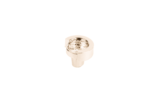 Astratto Ripple Round Knob With Polished Nickel Finish | Hardware by Windborne Studios. Item made of glass