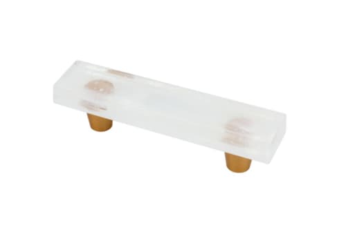 Glassia Wispy White 3" CC Pull | Hardware by Windborne Studios. Item composed of glass