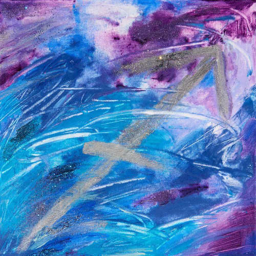 Sagittarius | Oil And Acrylic Painting in Paintings by Eugenie Diserio. Item made of canvas works with mid century modern & contemporary style
