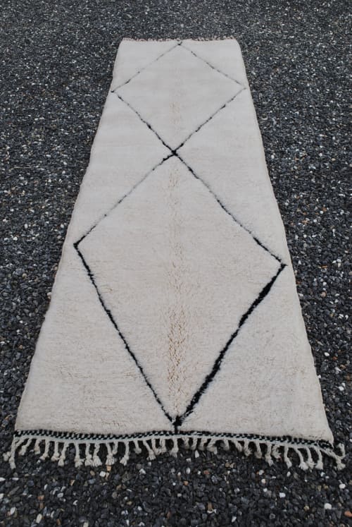 Mrirt Beni Ourain Rug Runner | Runner Rug in Rugs by East Perry. Item composed of fabric