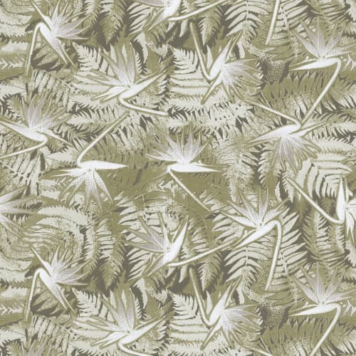 Birds Of Paradise - Green | Wallpaper in Wall Treatments by Wallcovetings by Brenda Houston. Item composed of fabric