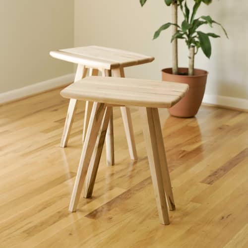 Modern End Table, Scandinavian End Table, Walnut, Cherry | Tables by Crafted Glory. Item made of oak wood