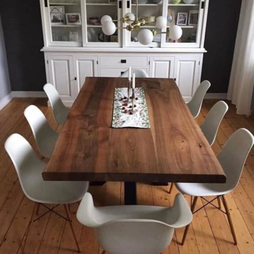 Kitchen Dining Table | Tables by Ironscustomwood. Item made of walnut with metal