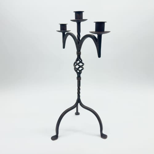 Hand Forged Iron Candelabra 24.5″ (62cm) | Candle Holder in Decorative Objects by edecrawzFC