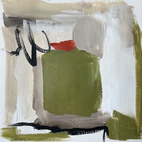 Abstract on paper | Oil And Acrylic Painting in Paintings by Lizzie DiSilvestro. Item made of paper with synthetic works with art deco style