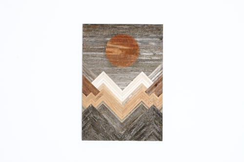 Sunny Mountains 22"x32": wood wall art | Wall Sculpture in Wall Hangings by Craig Forget. Item composed of wood in mid century modern or contemporary style