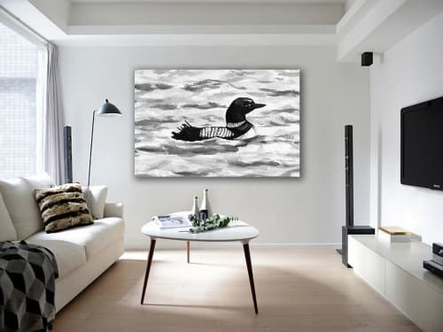 Morning Loon | Prints by Brazen Edwards Artist. Item composed of canvas and paper