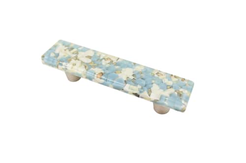 Pebbles Powder Sand 3" CC Pull | Hardware by Windborne Studios. Item made of stone with glass