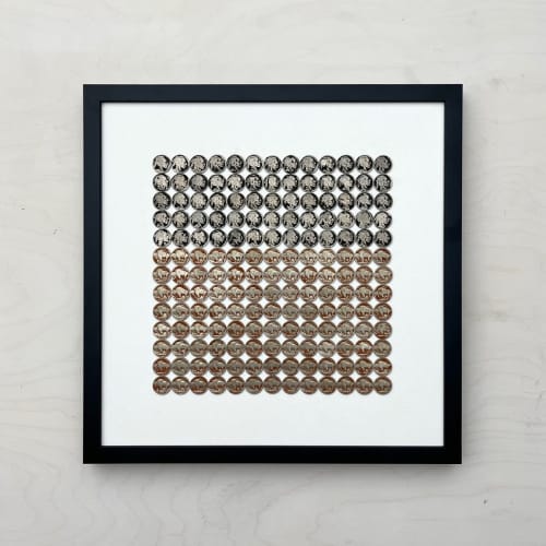 Buffalo Nickel Collage II | Mixed Media by Farmhaus + Co.. Item composed of metal