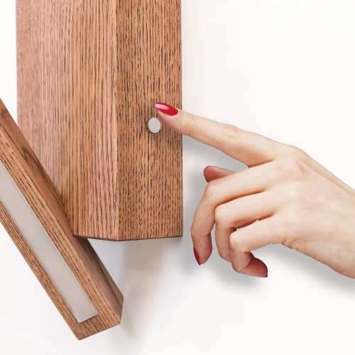 Dimming for sconces (electrical part and button) | Sconces by Next Level Lighting. Item composed of wood
