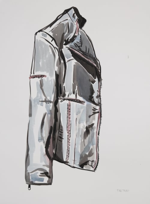 Firetrap Motorcycle Jacket | Watercolor Painting in Paintings by Eric Farache Artist