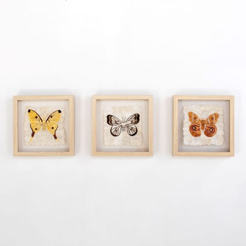 Mini Moth Set | Mixed Media by Tanana Madagascar. Item made of fabric