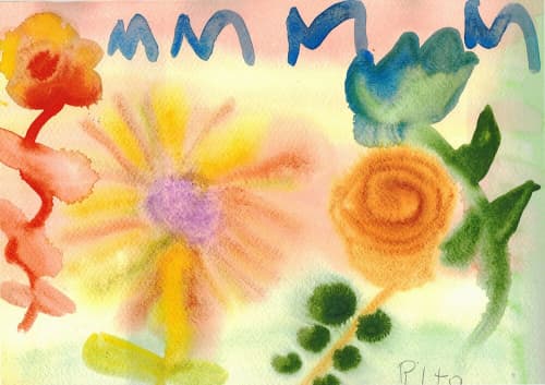 Flowers for a  Friend - Original Watercolor | Watercolor Painting in Paintings by Rita Winkler - My Art, My Shop -by Rita ... Where Every Stroke Speaks of Joy and Inclusion. Item composed of paper in mid century modern or contemporary style