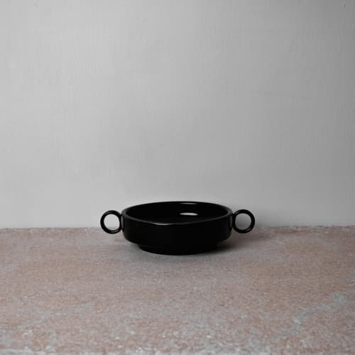 Loops Bowl Nero Small | Dinnerware by Dennis Kaiser. Item composed of ceramic in minimalism or mid century modern style