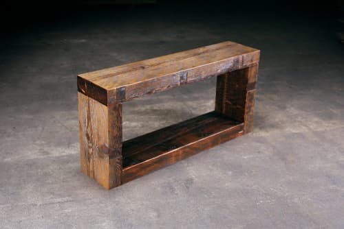 Barnwood Beam Console | Console Table in Tables by Urban Lumber Co.. Item composed of wood