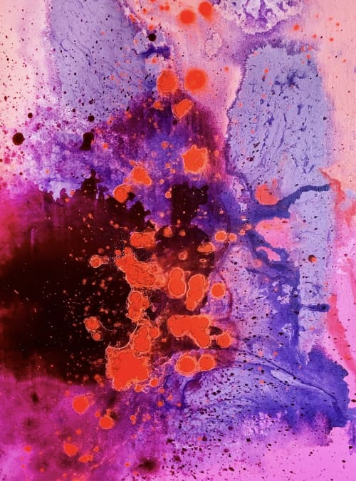 Neon Summer | Oil And Acrylic Painting in Paintings by Carolyn McGlennon. Item made of canvas works with contemporary & eclectic & maximalism style