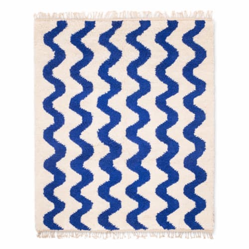 Handmade beni ourain rug, Authentic blue majorel | Area Rug in Rugs by Benicarpets