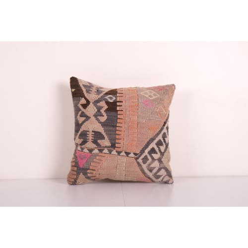 Anatolian Kars Geometric Kilim Rug Pillow Cover, Square Vint | Cushion in Pillows by Vintage Pillows Store