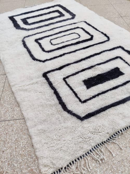 MRIRT Beni Ourain Rug “PORTA” 10’ 9” x 6’ 10” | Area Rug in Rugs by East Perry. Item composed of wool