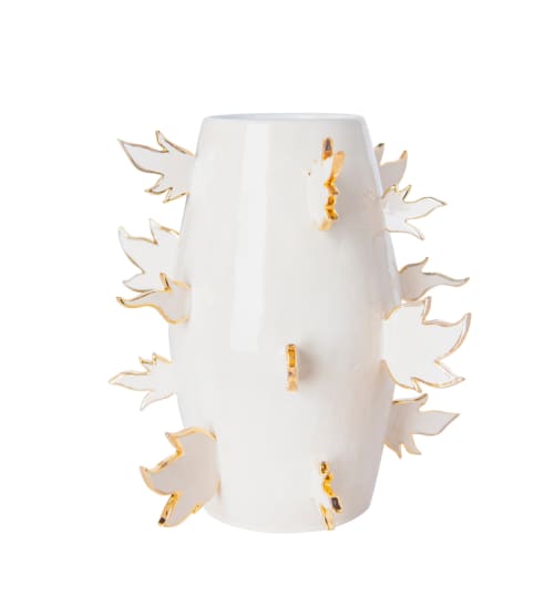 Gold Flame Vase | Vases & Vessels by OM Editions. Item composed of ceramic