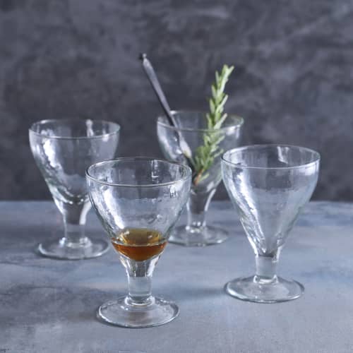Pebbled Footed Goblets - Set of 4 | Glass in Drinkware by The Collective