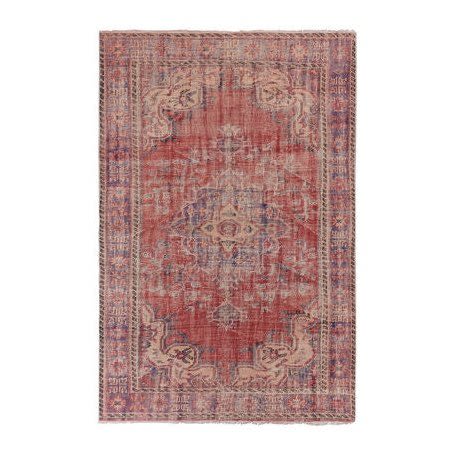 1960s Vintage Distressed Turkish Rug 5'12'' X 9'1'' | Area Rug in Rugs by Vintage Pillows Store