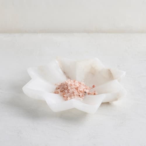 Tara Alabaster Bowl Low | Decorative Bowl in Decorative Objects by The Collective