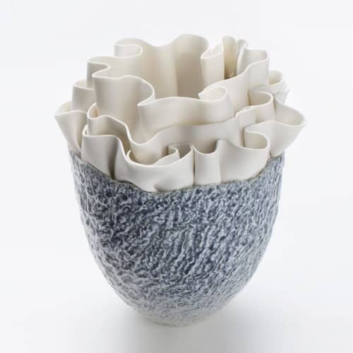 ANTHOZOA (Seaweed White Vase) | Vases & Vessels by Oggetti Designs. Item composed of ceramic