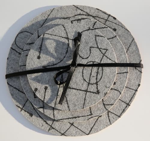 Trivet Set Merino Wool Felt 'Chalkline' Grey | Coaster in Tableware by Lorraine Tuson