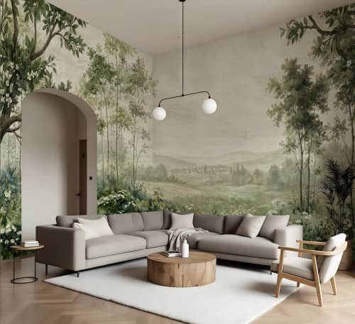 Vintage Landscape - Coastal & Nature Luxury Wallpaper Mural | Wall Treatments by ELLE WALLS