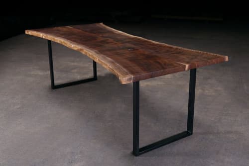 Live Edge Walnut Dining Table | Tables by Urban Lumber Co.. Item composed of wood and metal