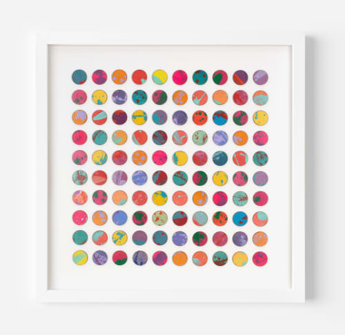 One Hundred Splash Dots Painting, Lavender | Collage in Paintings by Amelia Coward