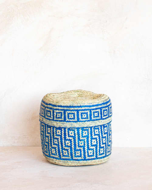 Small Oaxacan Woven Basket - Cobalt | Storage Basket in Storage by MINNA