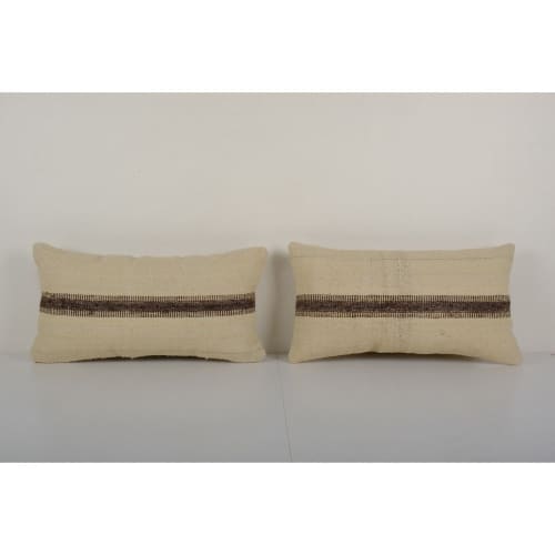 Turkish Wool Pillow Cover, Handwoven Set of Two Bohemian | Cushion in Pillows by Vintage Pillows Store. Item composed of cotton