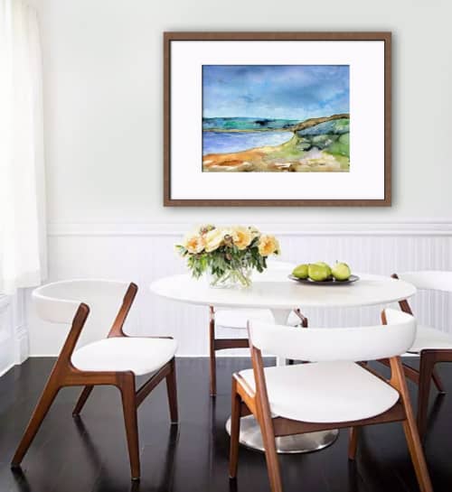Beyond The Sea | Watercolor Painting in Paintings by Brazen Edwards Artist. Item composed of paper