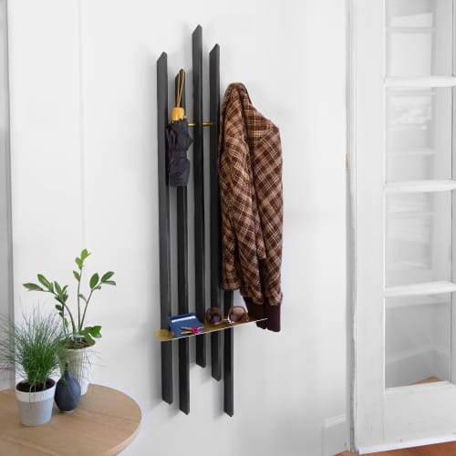 Rack On | Storage by Formr. Item composed of wood and brass